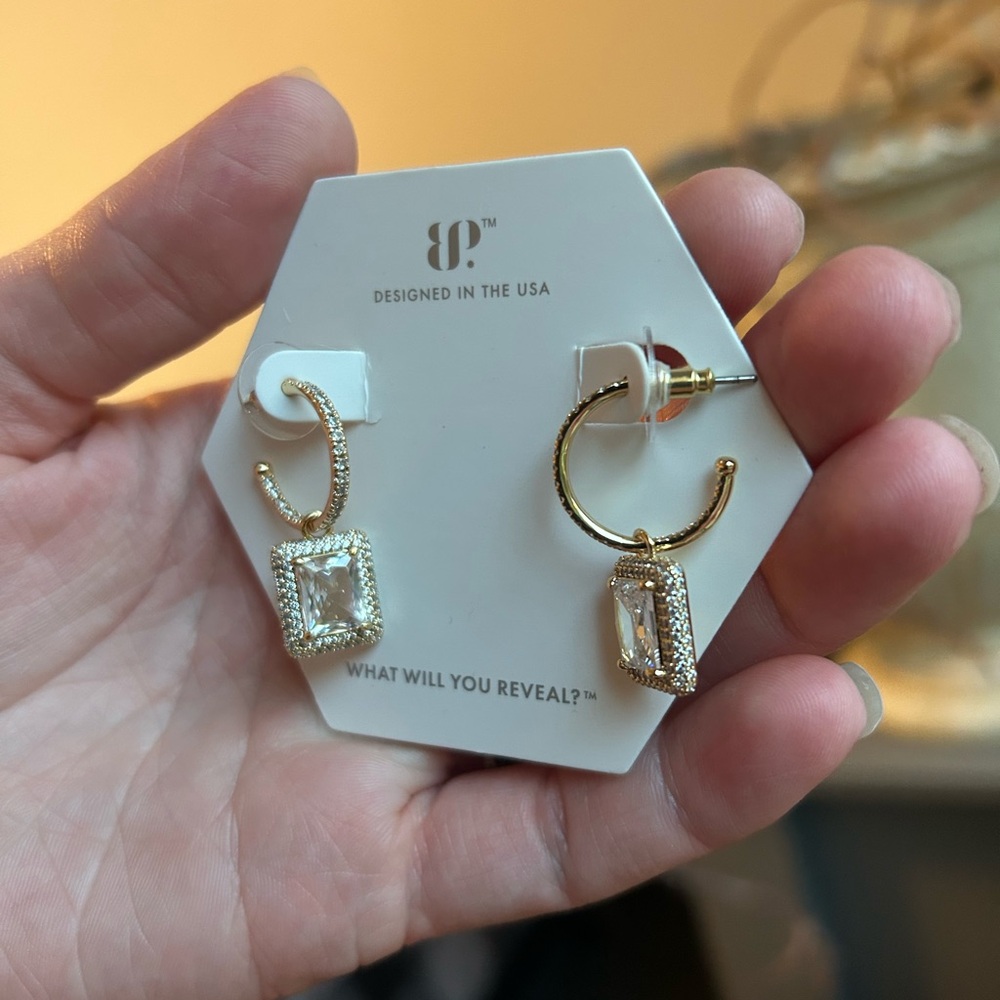 Gold Geometric Hoop Earrings Minimalist Design